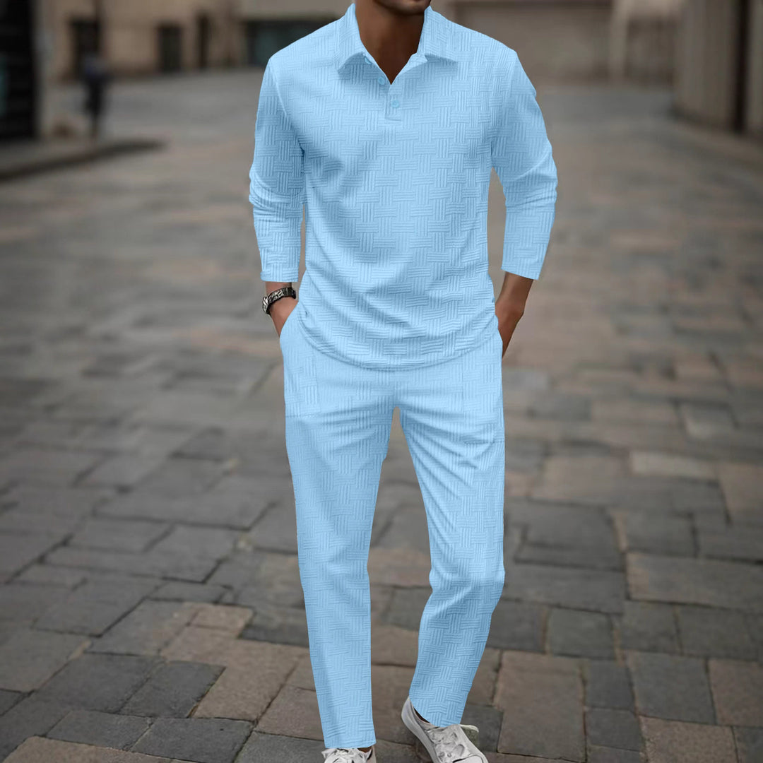 Herren lässiges Langarmshirt mit modischem Schnitt und matching Hose Echoarchiv