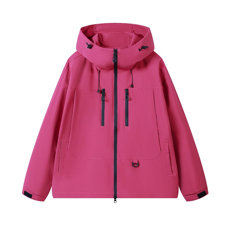 Herren Technische wasserabweisende Kapuzen‑Übergangsjacke mit getapten Reißverschlüssen & Utility‑Taschen Echoarchiv