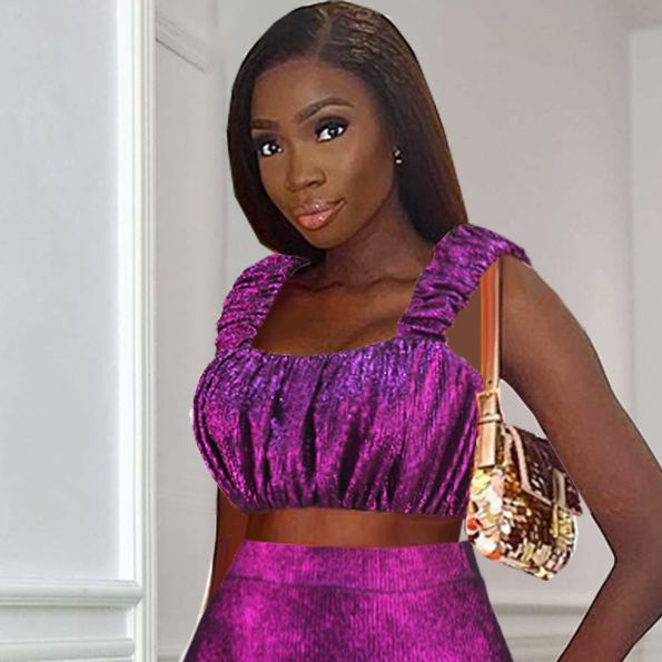 Damen Glitzerndes Bustier mit Rüschendetails Echo Archiv