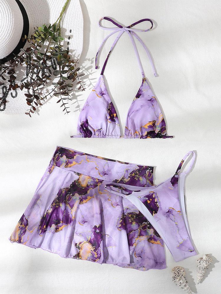 Damen Triangel-Bikini mit schwingendem Wickelrock Echo Archiv
