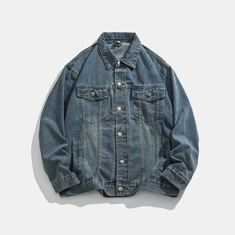 Herren klassische Denim Jacke mit schmalem Schnitt Echoarchiv