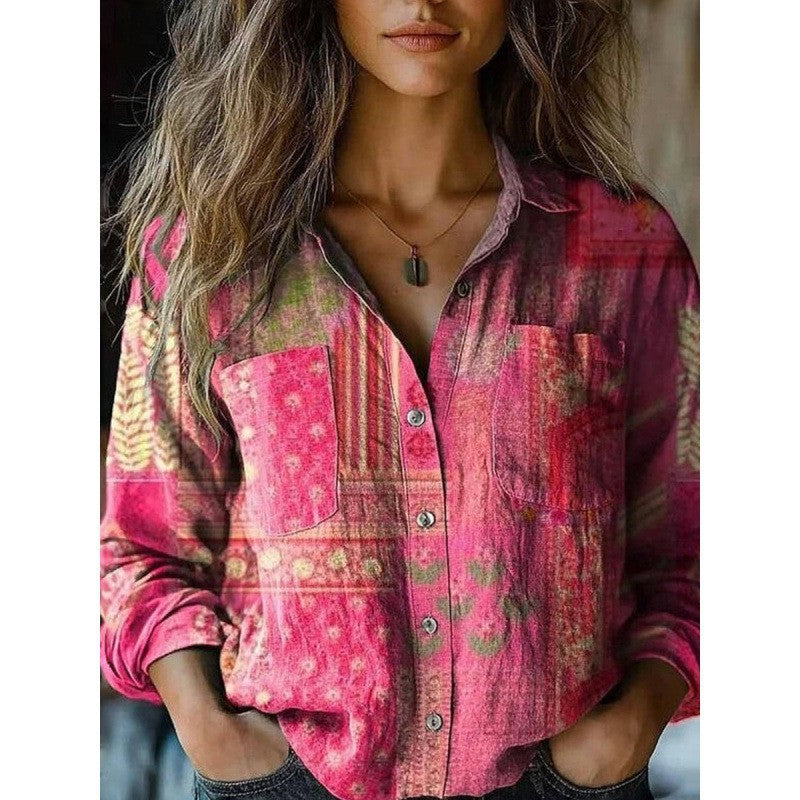 Damen Modische Bluse mit Paisleymuster Echoarchiv