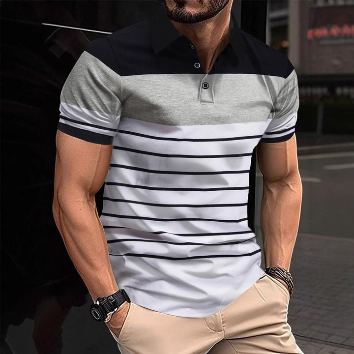 Herren Polo-Shirt mit modernem Streifenmuster und hochwertiger Baumwolle Echoarchiv