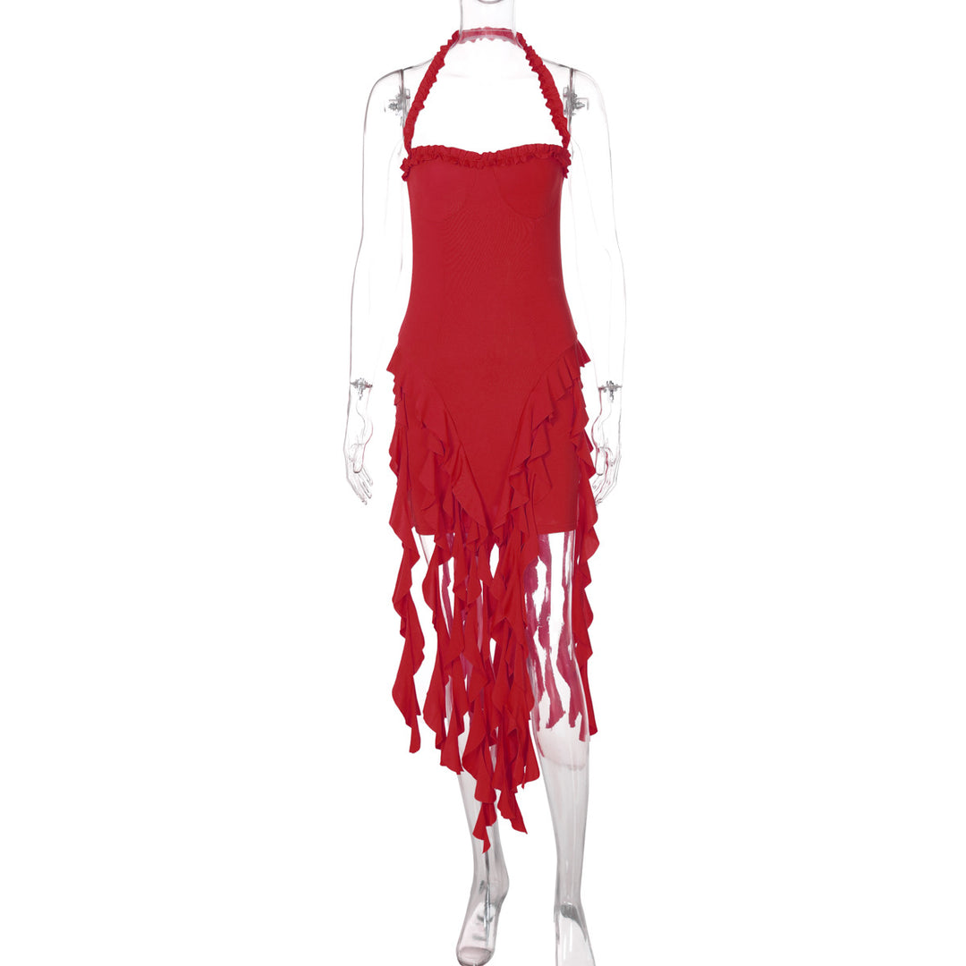 Damen Rüschenkleid mit tiefem Ausschnitt Echo Archiv