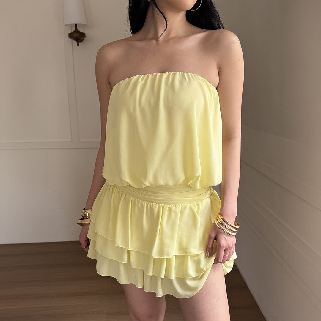 Damen Voluminöses Minikleid mit Rüschendetails Echo Archiv