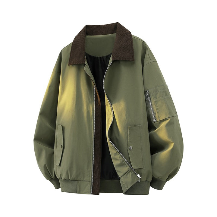 Herren Modische Bomberjacke mit Cordkragen Echo Archiv