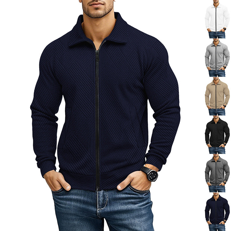 Herren bequeme und stylische Kapuzenjacke mit strukturiertem Gewebe Echoarchiv