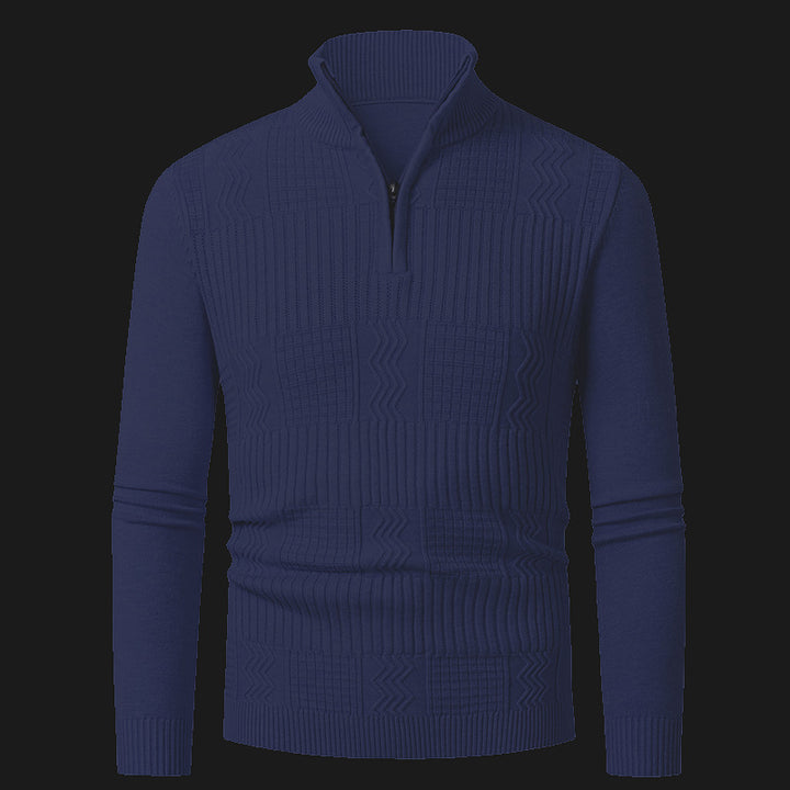 Herren Strickpullover mit modernem Reißverschluss und strukturierter Oberfläche Echoarchiv