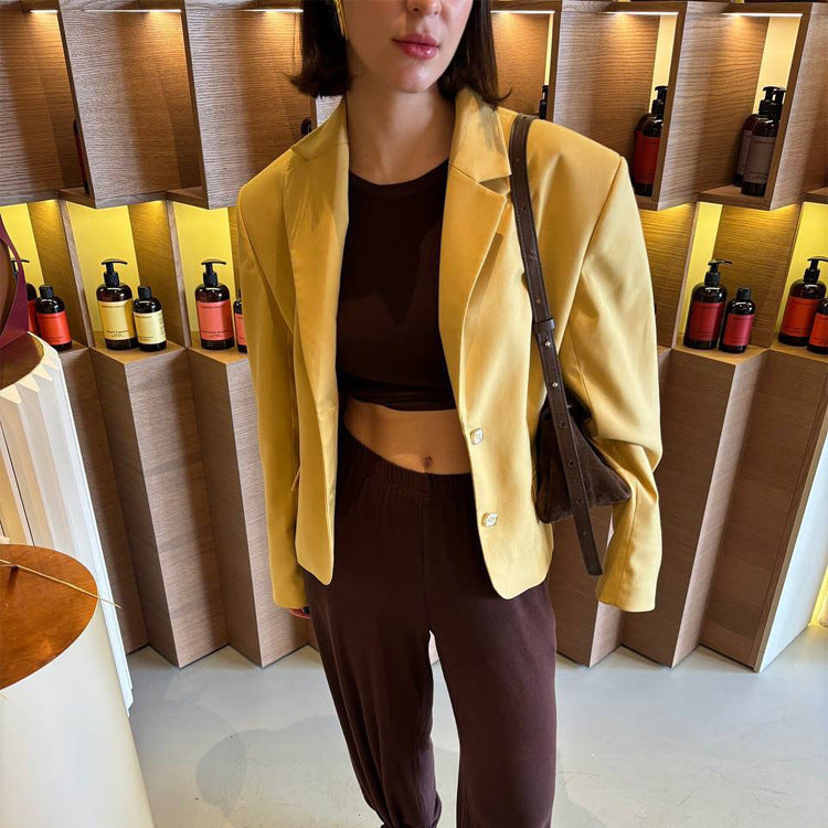 Damen Taillierter Blazer mit strukturierter Schulter und figurformender Silhouette Echoarchiv