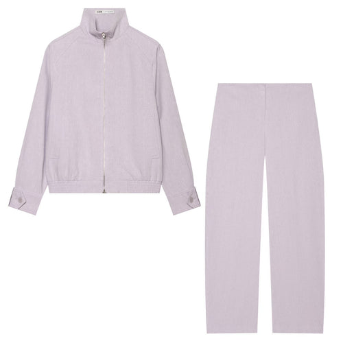 Damen Hochtaillierte weite Leinenhose mit geradem Bein und verdecktem Bund Echo Archiv