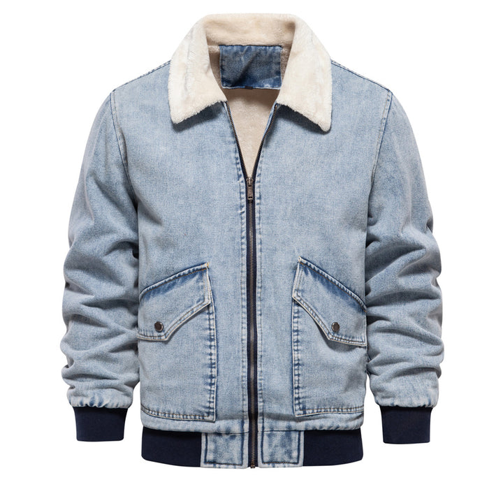 Herren Denimjacke mit warmem Fleecefutter und praktischen Taschen Echoarchiv