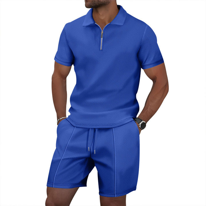 Herren lässiges Sportoutfit mit Stehkragen und elastischem Bund Echoarchiv