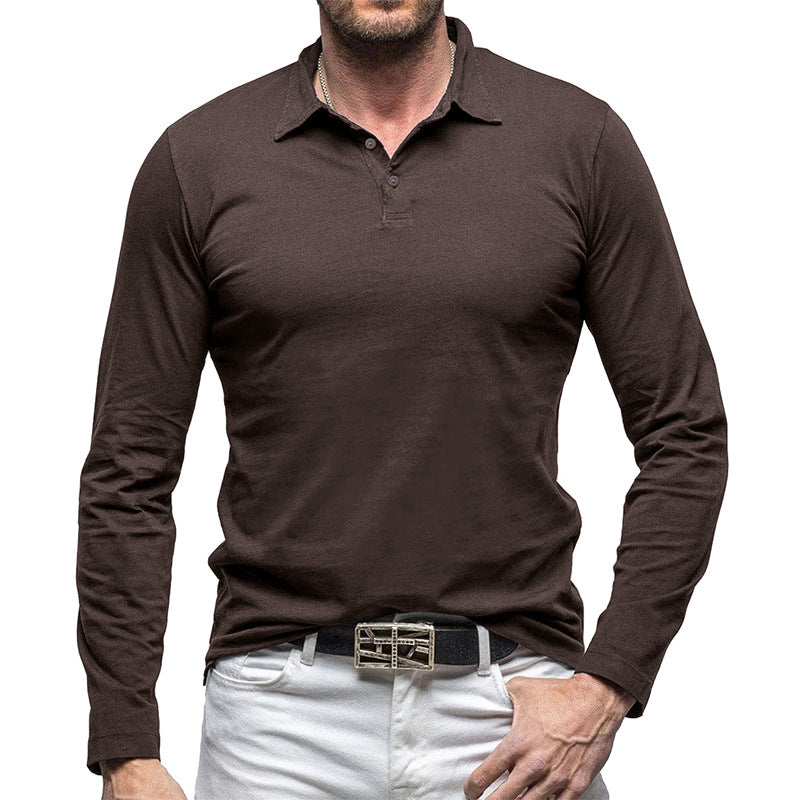 Herren Langarm Poloshirt mit hochwertigem Baumwollstoff Echoarchiv