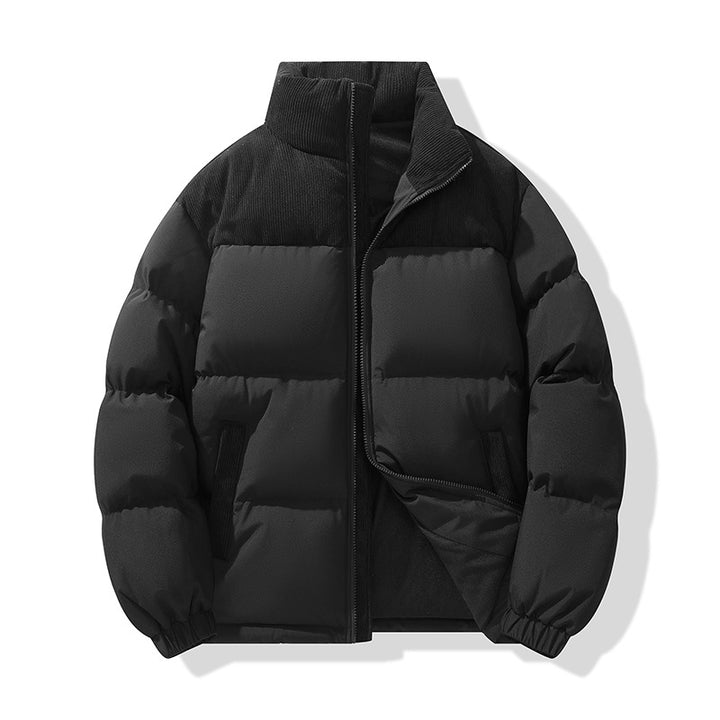 Herren gestepptes Puffer-Jacke mit Kordel-Schulterpaneel und hohem Stehkragen – Marzano