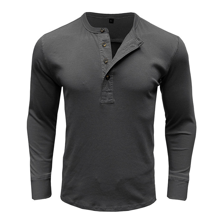 Herren Henley-T-Shirt mit Knopfleiste und weichem Baumwollstoff Echoarchiv