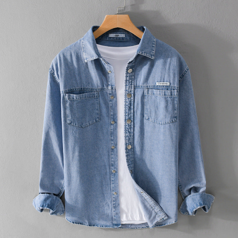 Herren Jeans-Worker-Overshirt im Hemdjacken-Stil mit Brusttaschen Echoarchiv