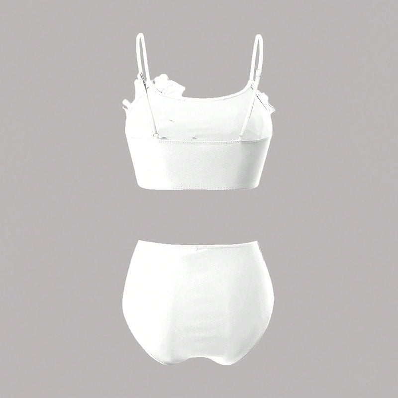 Damen Bikini-Set mit floralem 3D-Design und hochgeschnittenem Unterteil Echo Archiv
