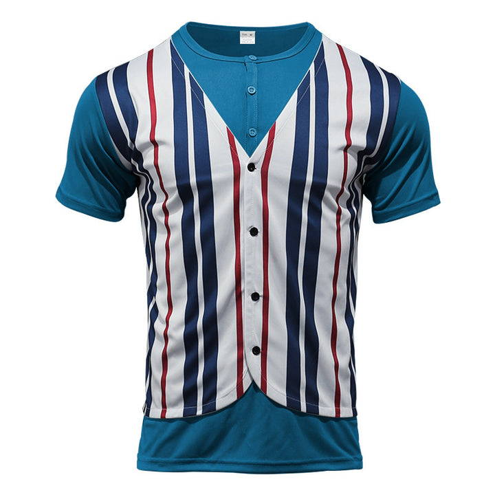 Herren Sportliches Kurzarmhemd im Retro-Streifen-Design Echoarchiv