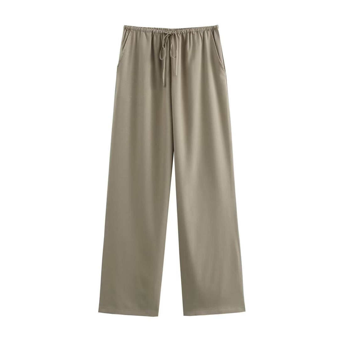 Damen weite Lounge‑Hose mit elastischem Tunnelzugbund und Eingrifftaschen Echo Archiv