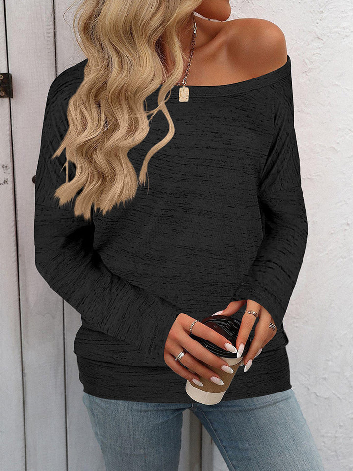 Damen Oversize off-shoulder feinstrick Pullover mit weitem Bootsausschnitt Echoarchiv