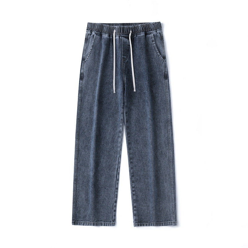 Herren Weitbeinige Denim-Baggyhose mit Tunnelzugbund und geradem Saum Echo Archiv