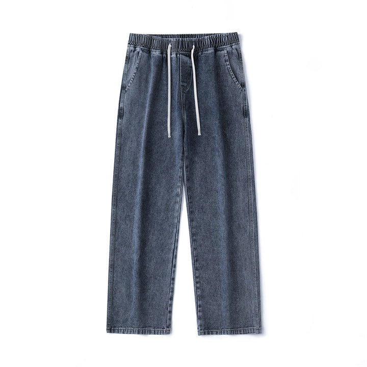 Herren Weitbeinige Denim-Baggyhose mit Tunnelzugbund und geradem Saum Echo Archiv
