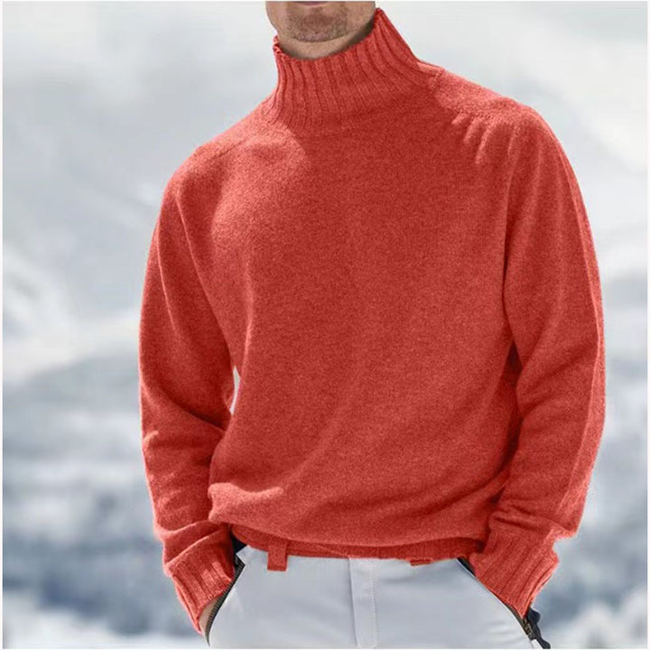 Herren Rollkragenpullover aus hochwertiger Wolle mit strukturierten Details Echoarchiv