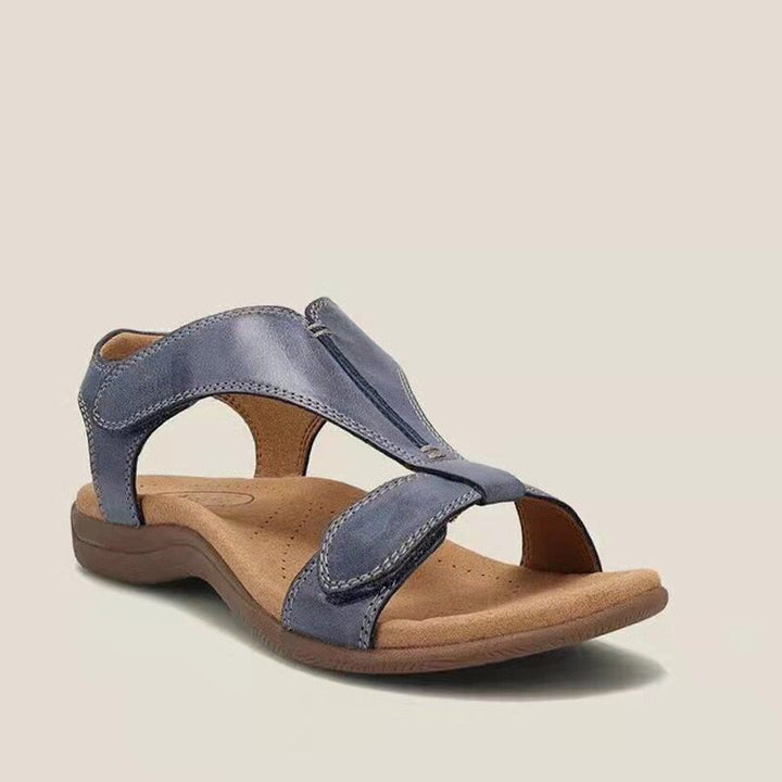 Damen Leder-Sandalen mit verstellbaren Klettriemen und ergonomischem Komfortfußbett – Sorelia