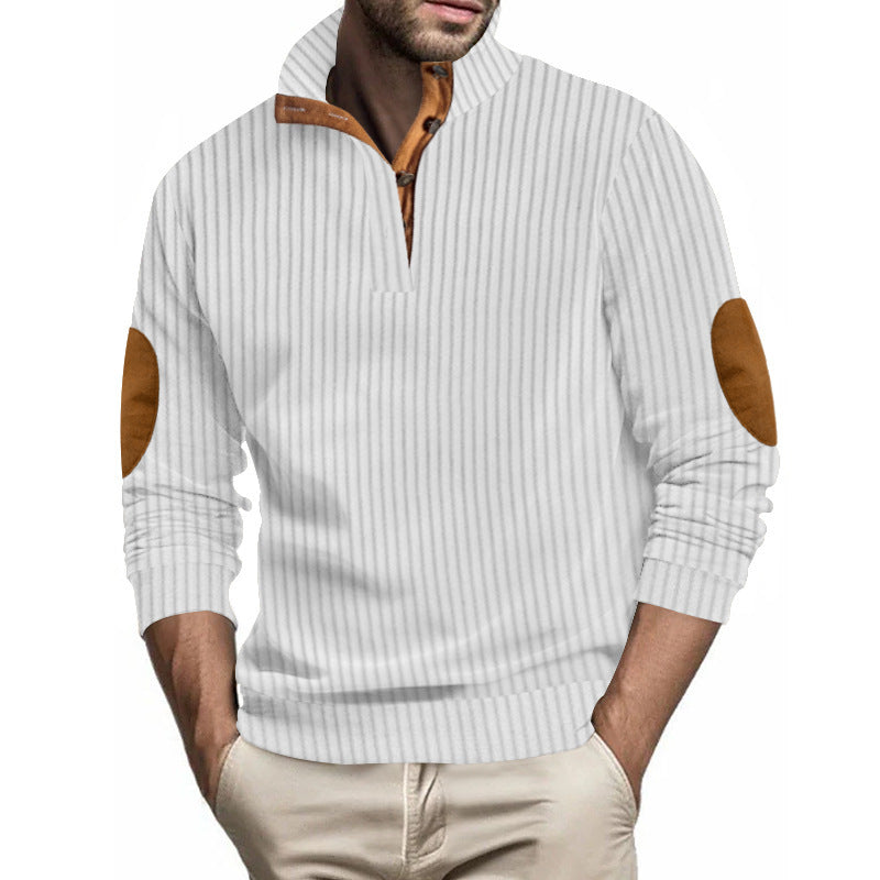 Herren Stepppullover mit strukturiertem Design und Kontrast-Patches Echoarchiv