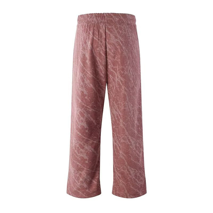 Herren Weite Cargo-Baggy-Hose mit Tunnelzugbund, Pattentaschen & technischem Marble-Print Echoarchiv
