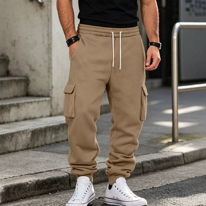 Herren Cargo-Jogginghose aus Baumwollfleece mit elastischem Bund und Beinbündchen Echoarchiv