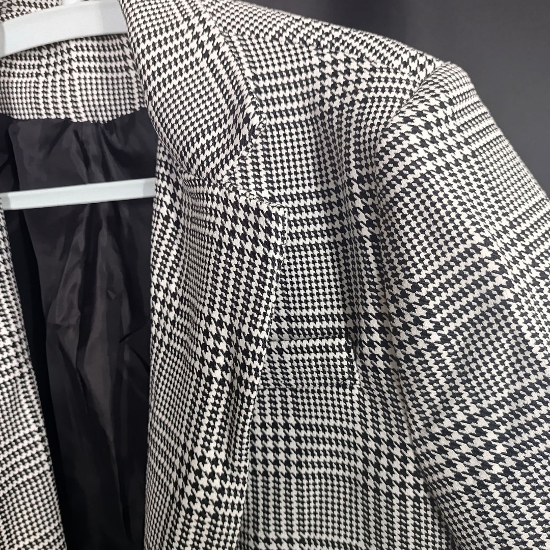 Herren eleganter Baumwoll-Blazer mit Hahnentrittmuster Echoarchiv