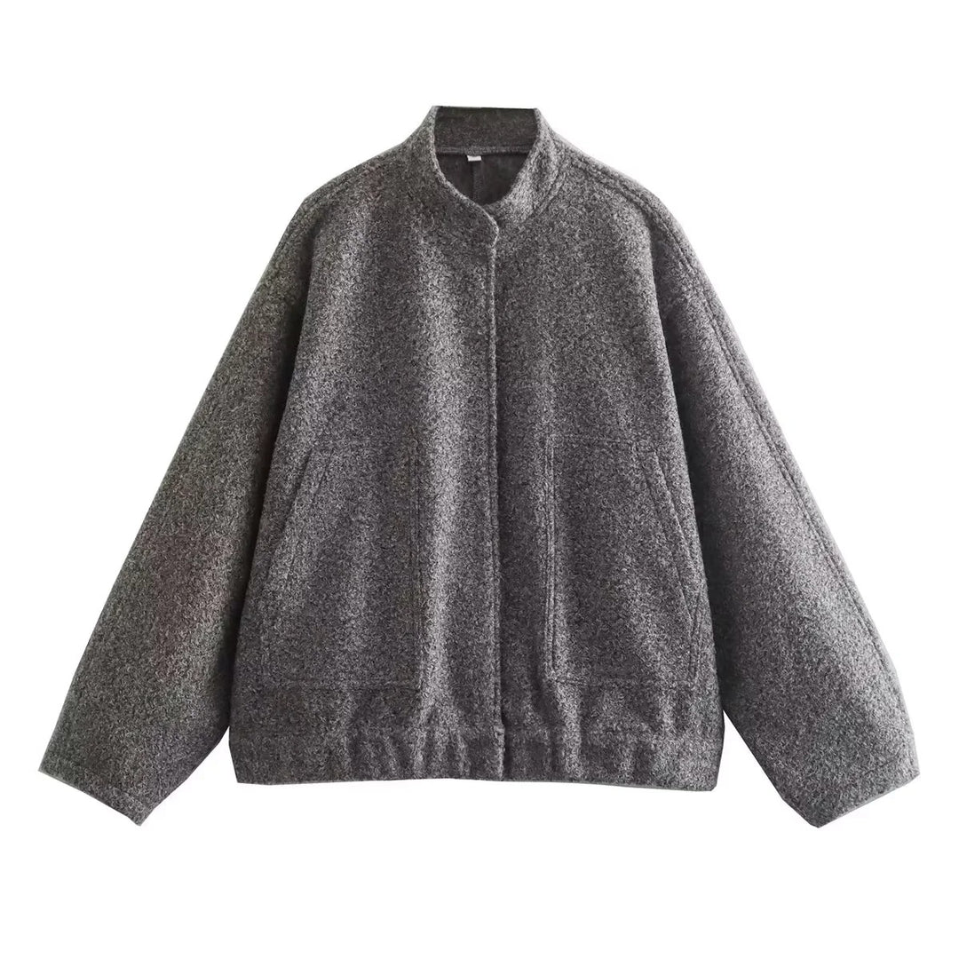 Damen Oversize-Fleecejacke mit Stehkragen, aufgesetzten Fronttaschen und elastischem Saum Echo Archiv