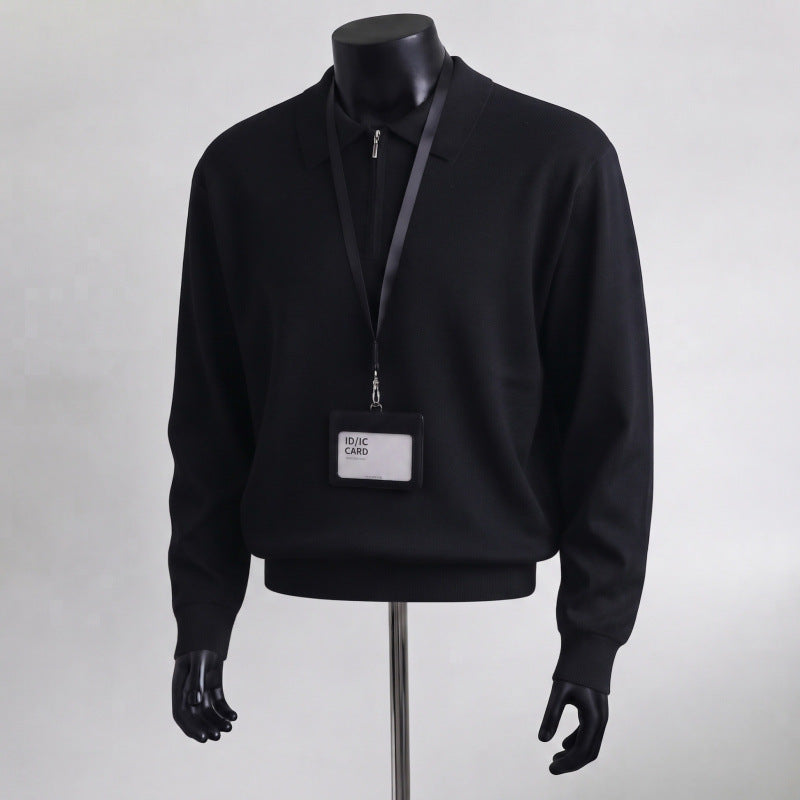 Herren Hochwertiger Strickpullover mit Reißverschluss – Norvane