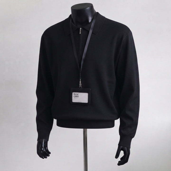 Herren Hochwertiger Strickpullover mit Reißverschluss – Norvane