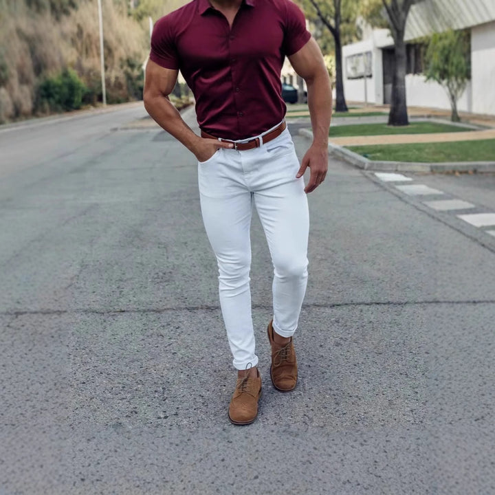 Herren Slim Fit Trousers aus elastischem Material mit seitlichen Taschen Echoarchiv