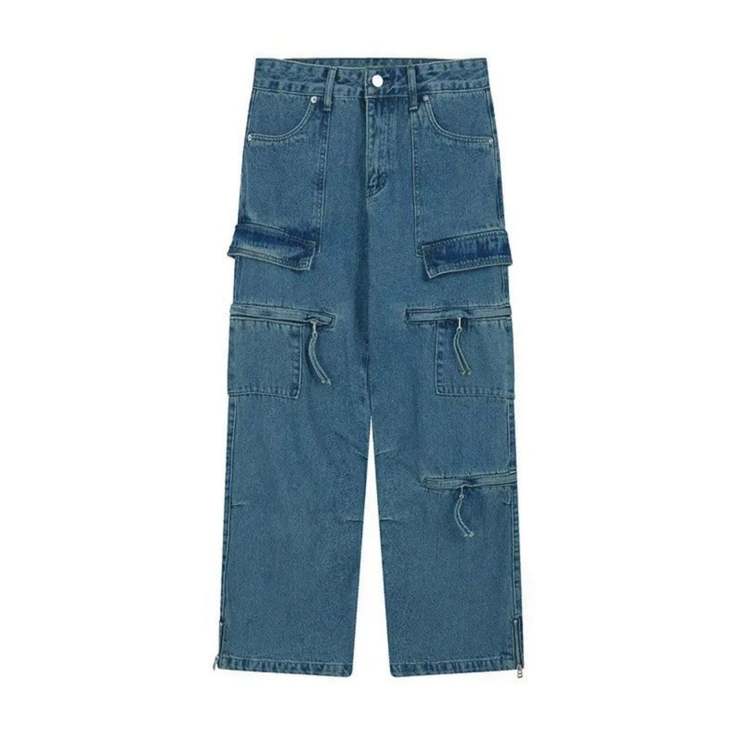 Herren Modische Cargo-Jeans mit Reißverschlüssen Echoarchiv