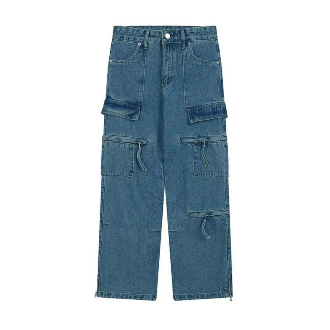 Herren Modische Cargo-Jeans mit Reißverschlüssen – Bravaro