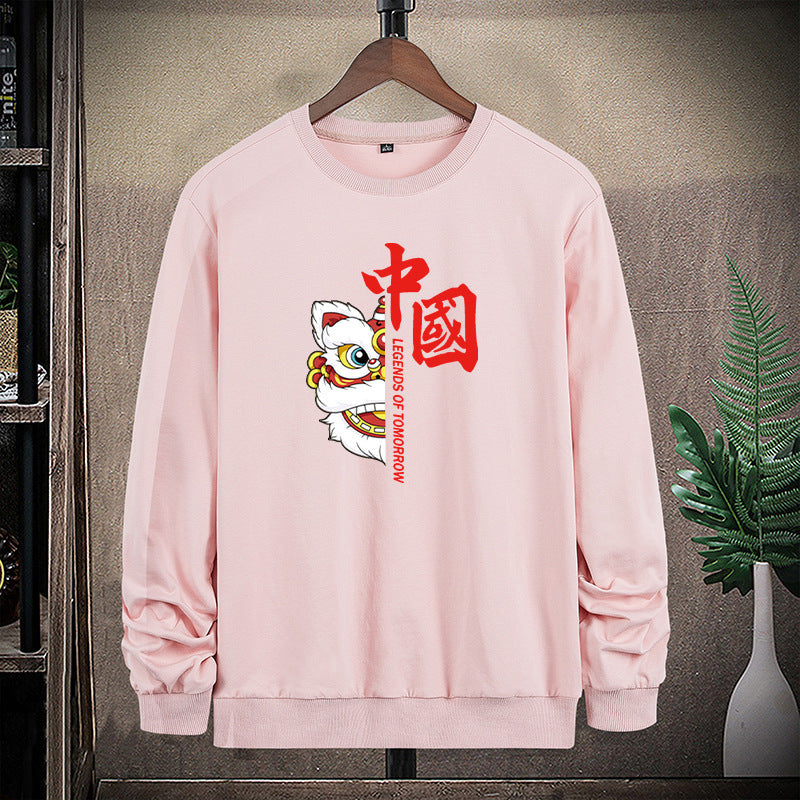 Herren Sweatshirt mit traditionellem Löwentanz‑Motiv und Rundhalsausschnitt Echo Archiv