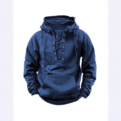 Herren Kapuzenpullover mit innovativem Schnürdesign und weichem Innenfutter Echoarchiv