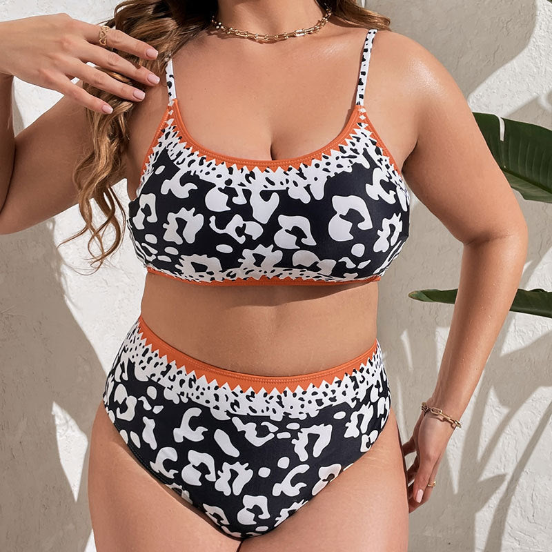 Damen Hochtaillierter Bikini mit animalischem Muster und sportlichem Design Echo Archiv