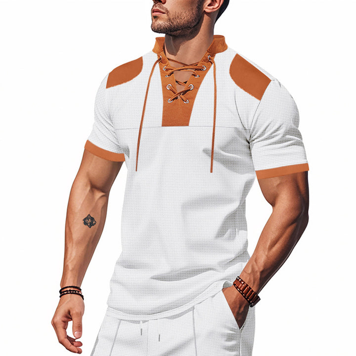 Herren Freizeit-T-Shirt mit innovativem Kragen und sportlichem Design Echoarchiv