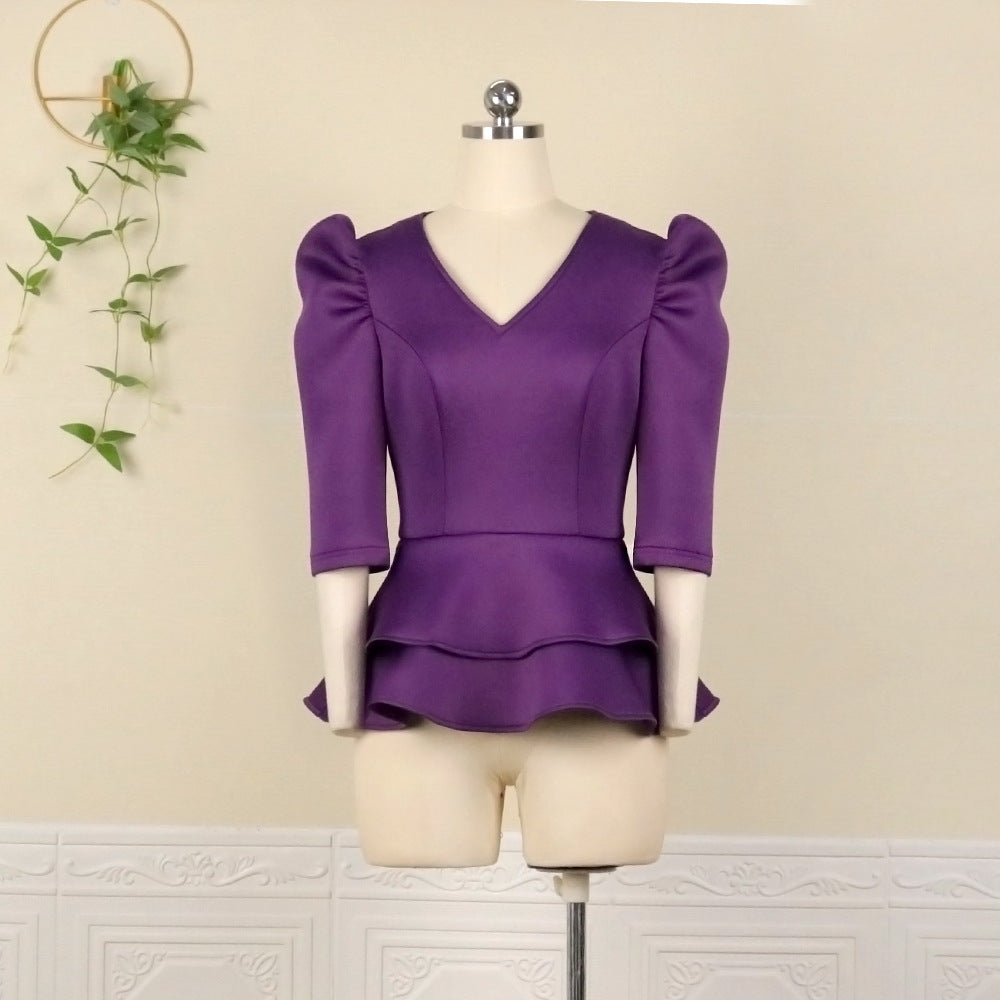 Damen figurbetontes Kleid mit voluminösen Puffärmeln und tailliertem Gürtel Echo Archiv
