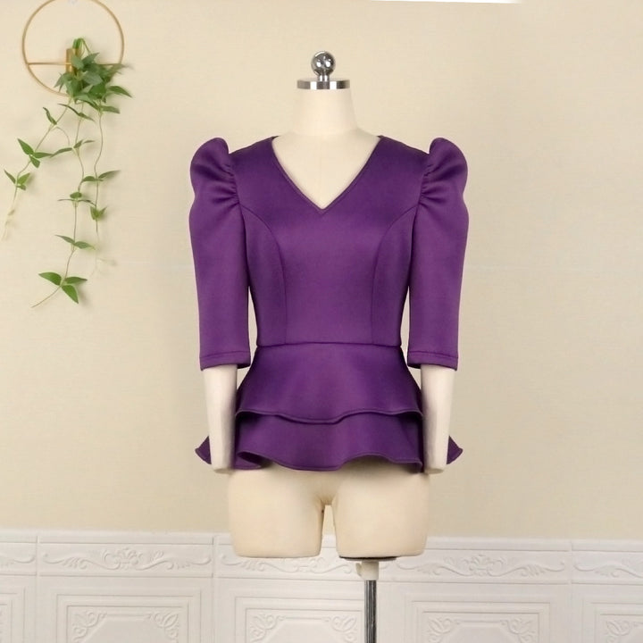 Damen figurbetontes Kleid mit voluminösen Puffärmeln und tailliertem Gürtel Echo Archiv