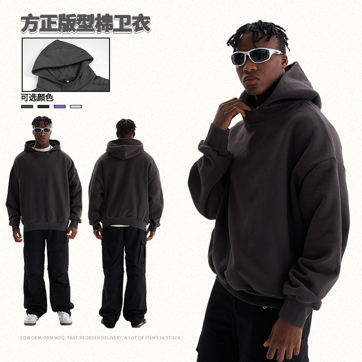 Unisex Minimalistischer Kapuzenpullover im Clean-Look mit verstärktem Kragen Echo Archiv
