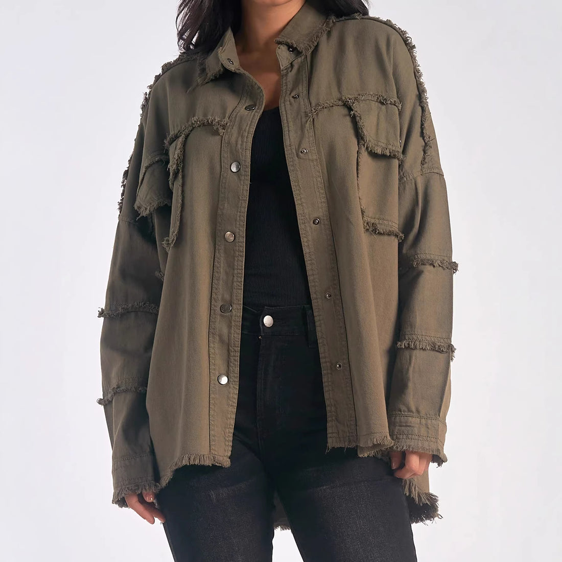 Damen Modische Overshirtjacke – Célinea