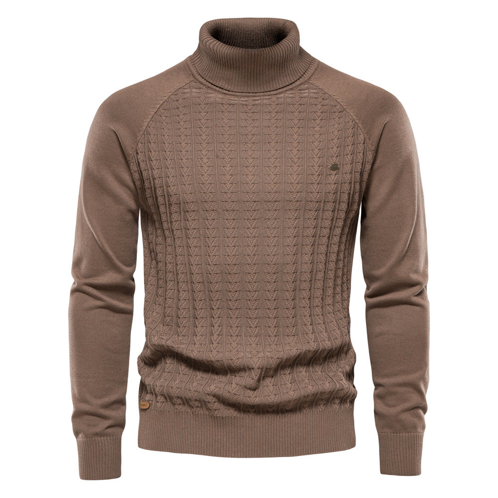 Herren Rollkragenpullover mit strukturiertem Muster Echoarchiv
