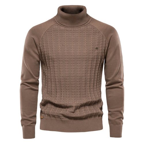 Herren Rollkragenpullover mit strukturiertem Muster Echoarchiv