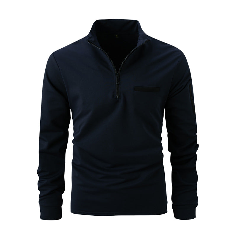 Herren sportlicher Pullover mit Halb-Reißverschluss und praktischen Taschen Echoarchiv