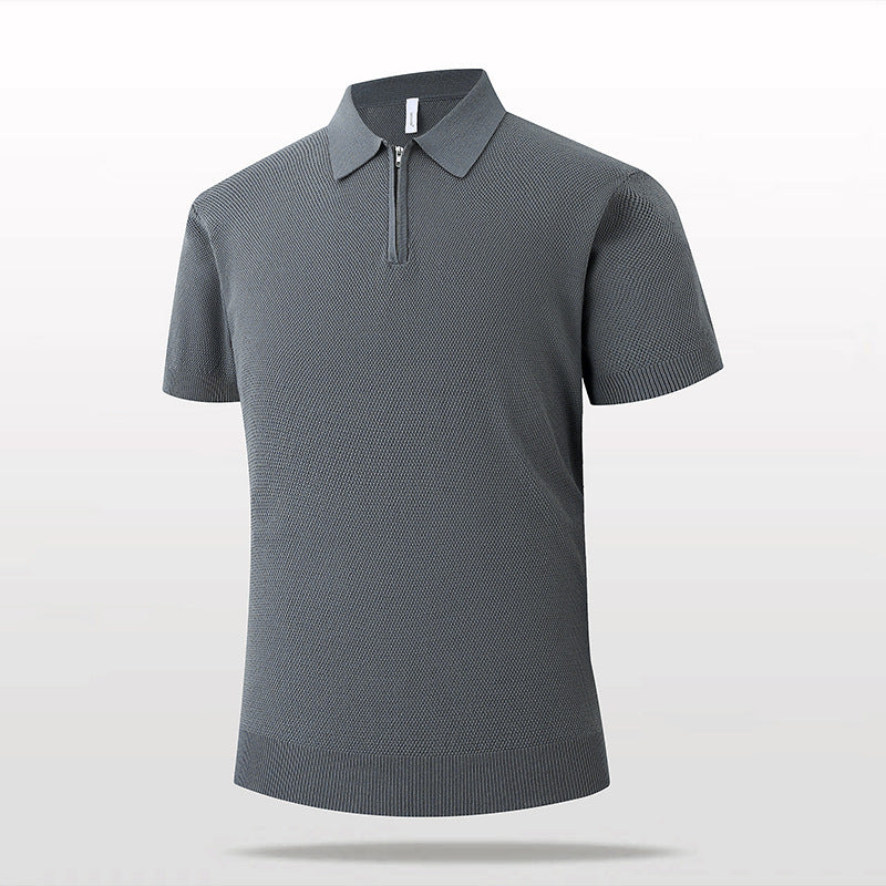 Herren Kurzarm Poloshirt mit Reißverschluss Echo Archiv
